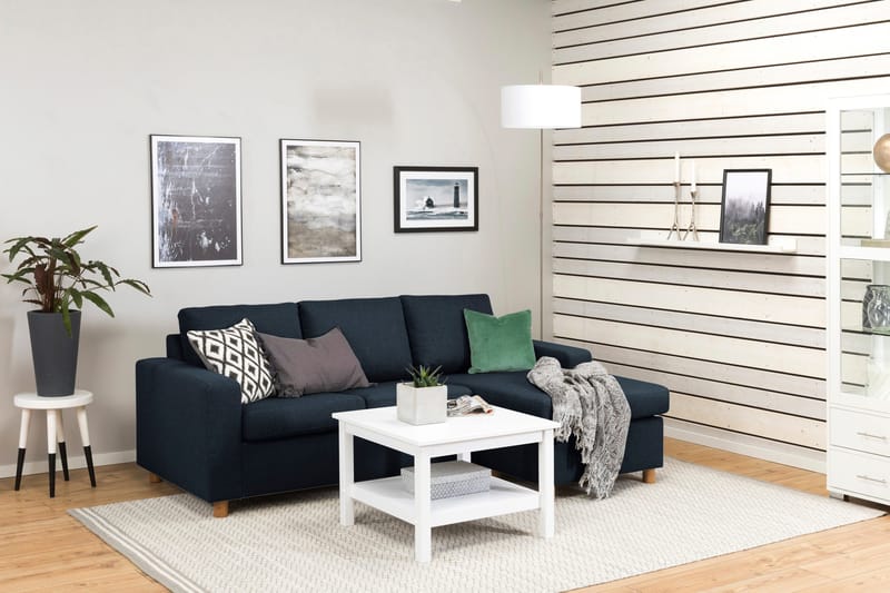 Crazy 3-sits Vändbar L-formad Divansoffa i Tyg - Blå - Möbler - Soffa - Divansoffor & schäslongsoffa - 3 sits soffa med divan