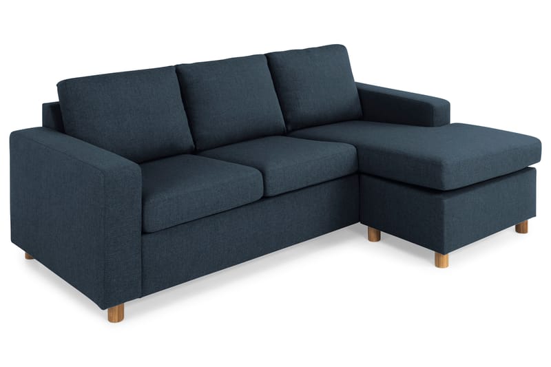 Crazy 3-sits Vändbar L-formad Divansoffa i Tyg - Blå - Möbler - Soffa - Divansoffor & schäslongsoffa