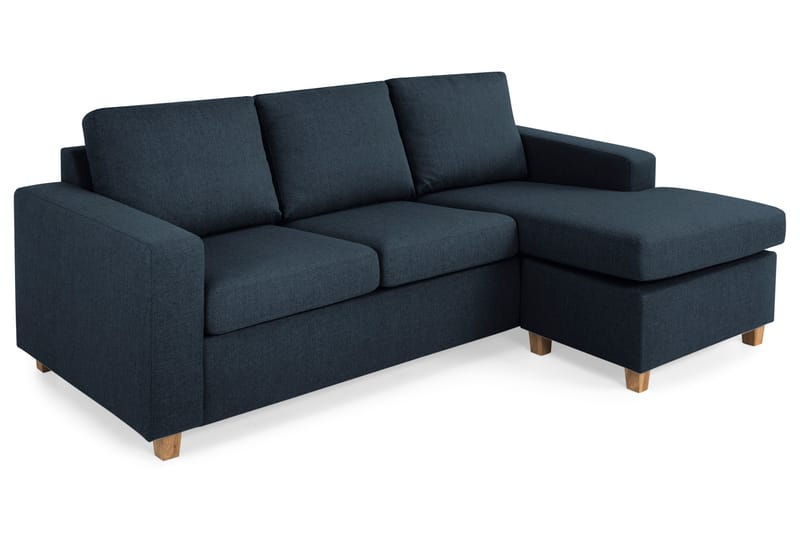 Crazy 3-sits Vändbar L-formad Divansoffa i Tyg - Blå - Möbler - Soffa - Divansoffor & schäslongsoffa