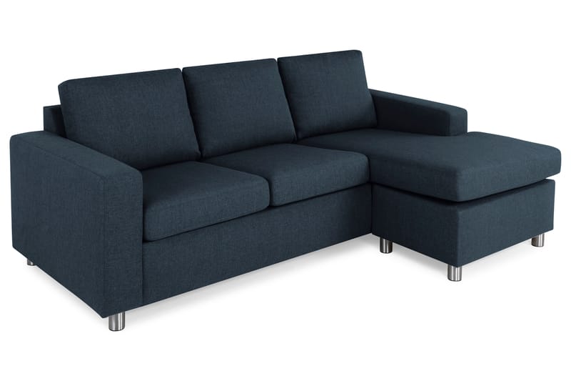 Crazy 3-sits Vändbar L-formad Divansoffa i Tyg - Blå - Möbler - Soffa - Divansoffor & schäslongsoffa