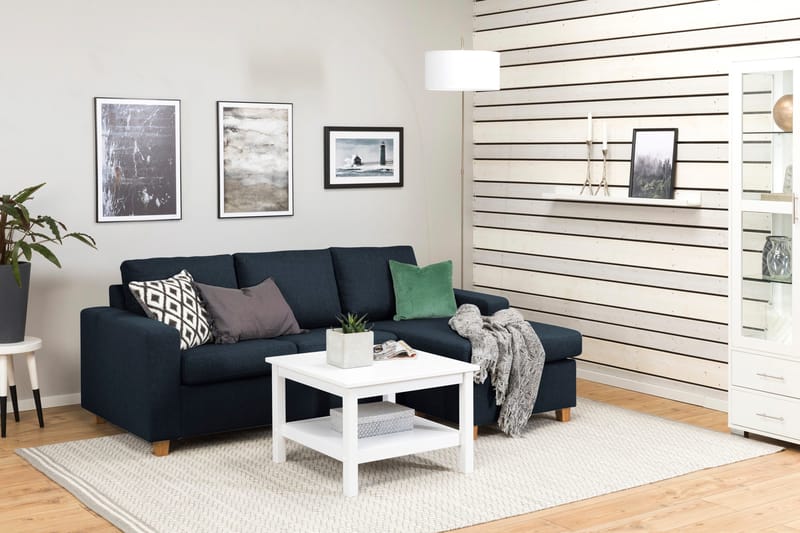 Crazy 3-sits Vändbar L-formad Divansoffa i Tyg - Blå - Möbler - Soffa - Divansoffor & schäslongsoffa - 3 sits soffa med divan