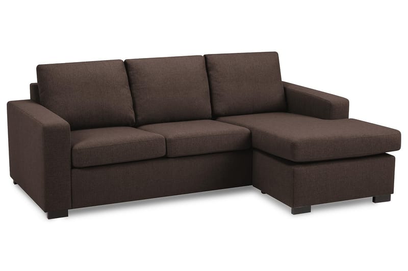 Crazy 3-sits Vändbar L-formad Divansoffa i Tyg - Brun - Möbler - Soffa - Divansoffor & schäslongsoffa - 3 sits soffa med divan
