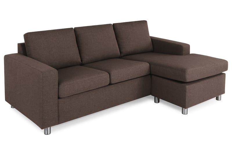 Crazy 3-sits Vändbar L-formad Divansoffa i Tyg - Brun - Möbler - Soffa - Divansoffor & schäslongsoffa
