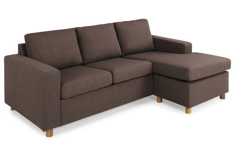 Crazy 3-sits Vändbar L-formad Divansoffa i Tyg - Brun - Möbler - Soffa - Divansoffor & schäslongsoffa