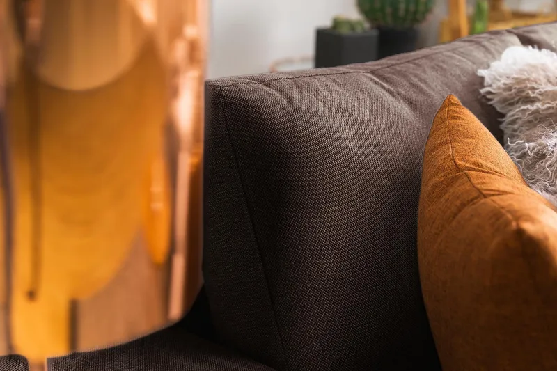 Crazy 3-sits Vändbar L-formad Divansoffa i Tyg - Brun - Möbler - Soffa - Divansoffor & schäslongsoffa - 3 sits soffa med divan