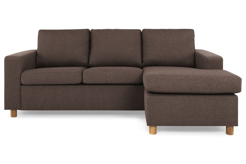 Crazy 3-sits Vändbar L-formad Divansoffa i Tyg - Brun - Möbler - Soffa - Divansoffor & schäslongsoffa