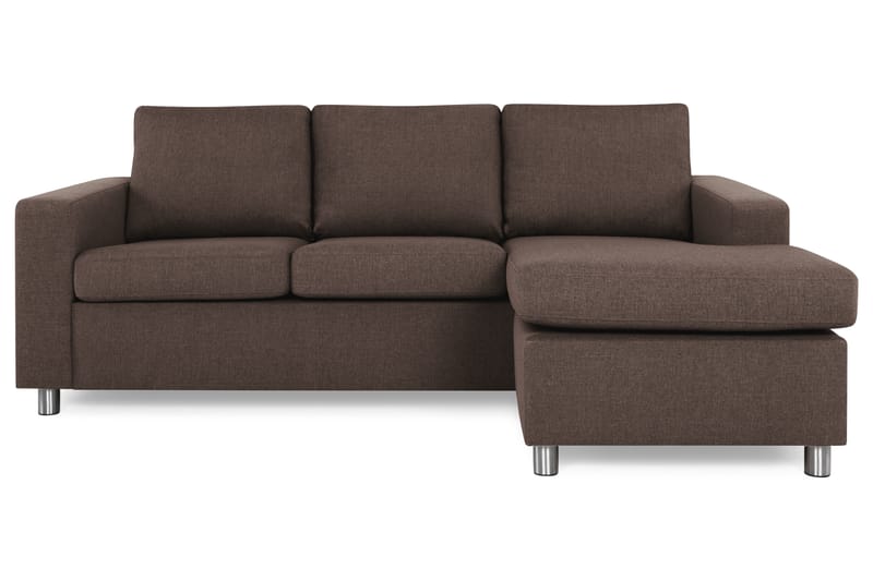 Crazy 3-sits Vändbar L-formad Divansoffa i Tyg - Brun - Möbler - Soffa - Divansoffor & schäslongsoffa