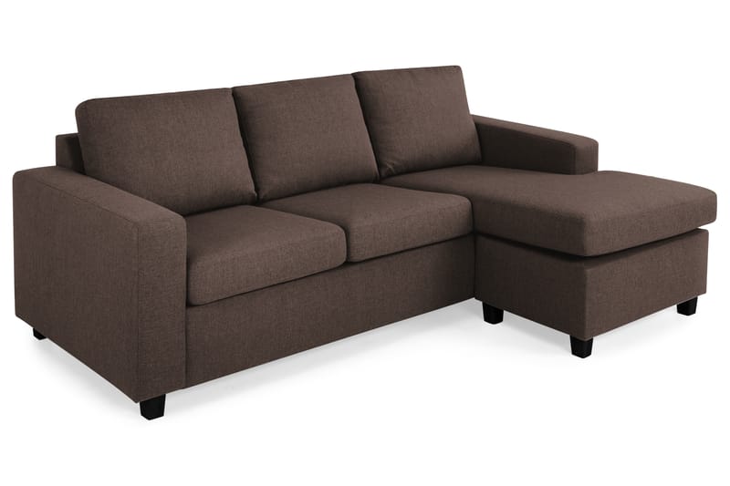 Crazy 3-sits Vändbar L-formad Divansoffa i Tyg - Brun - Möbler - Soffa - Divansoffor & schäslongsoffa