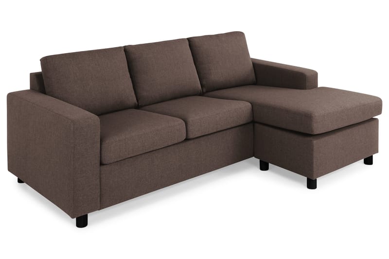 Crazy 3-sits Vändbar L-formad Divansoffa i Tyg - Brun - Möbler - Soffa - Divansoffor & schäslongsoffa - 3 sits soffa med divan
