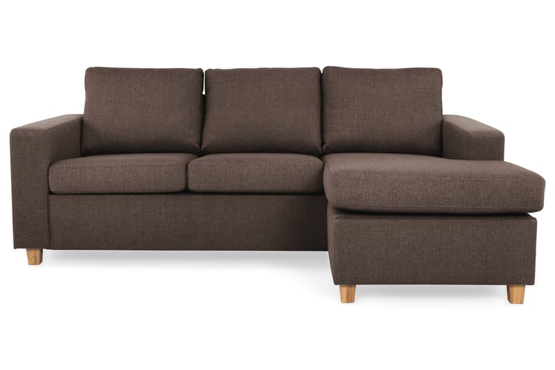 Crazy 3-sits Vändbar L-formad Divansoffa i Tyg - Brun - Möbler - Soffa - Divansoffor & schäslongsoffa
