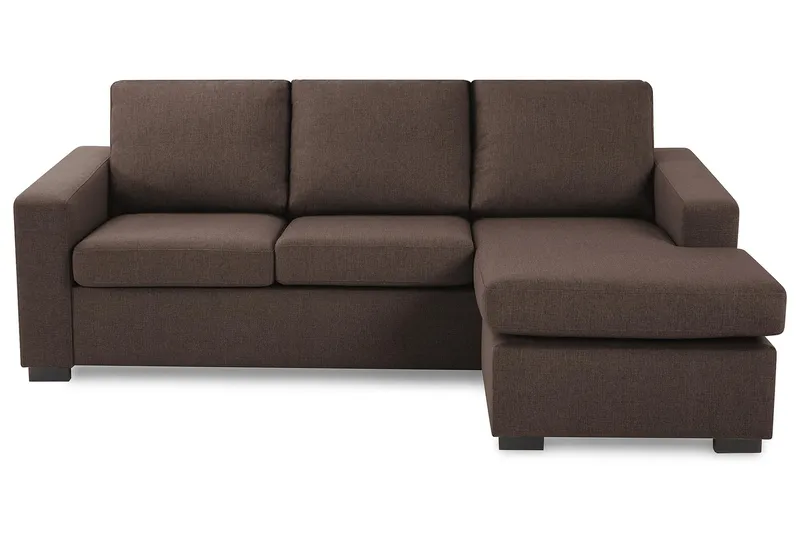 Crazy 3-sits Vändbar L-formad Divansoffa i Tyg - Brun - Möbler - Soffa - Divansoffor & schäslongsoffa - 3 sits soffa med divan