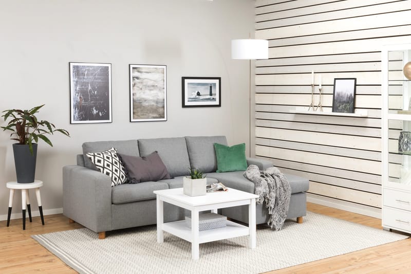 Crazy 3-sits Vändbar L-formad Divansoffa i Tyg - Grå - Möbler - Soffa - Divansoffor & schäslongsoffa - 3 sits soffa med divan