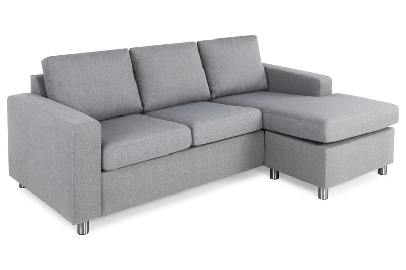 Crazy 3-sits Vändbar L-formad Divansoffa i Tyg - Grå - Möbler - Soffa - Divansoffor & schäslongsoffa