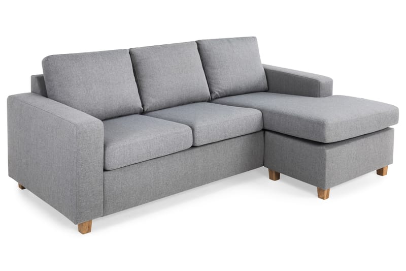 Crazy 3-sits Vändbar L-formad Divansoffa i Tyg - Grå - Möbler - Soffa - Divansoffor & schäslongsoffa