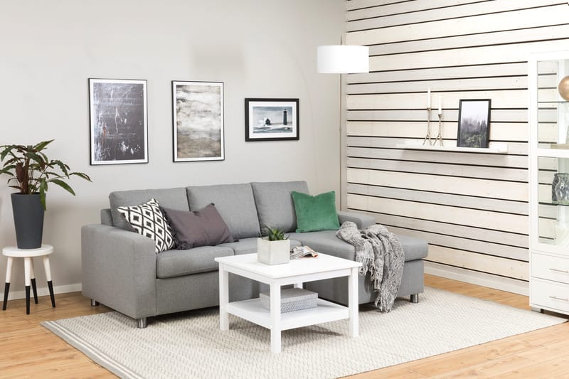 Crazy 3-sits Vändbar L-formad Divansoffa i Tyg - Grå - Möbler - Soffa - Divansoffor & schäslongsoffa - 3 sits soffa med divan