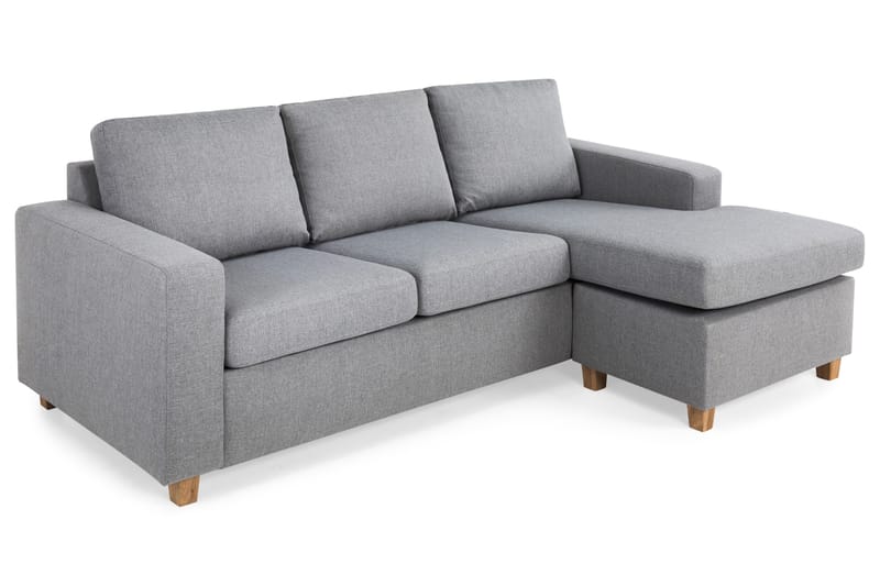Crazy 3-sits Vändbar L-formad Divansoffa i Tyg - Grå - Möbler - Soffa - Divansoffor & schäslongsoffa - 3 sits soffa med divan