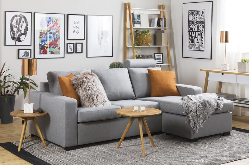 Crazy 3-sits Vändbar L-formad Divansoffa i Tyg - Grå - Möbler - Soffa - Divansoffor & schäslongsoffa - 3 sits soffa med divan