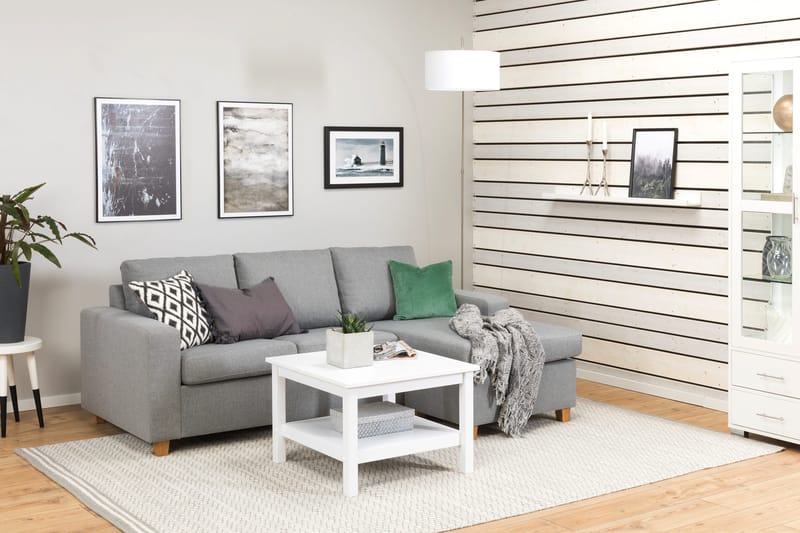 Crazy 3-sits Vändbar L-formad Divansoffa i Tyg - Grå - Möbler - Soffa - Divansoffor & schäslongsoffa - 3 sits soffa med divan