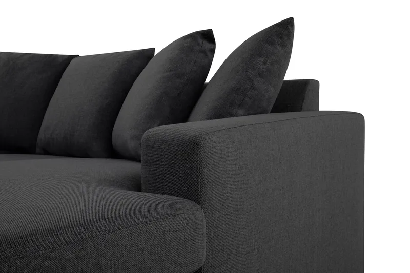 Crazy 3-sits Vändbar L-formad Divansoffa i Tyg inkl Kuvertkuddar - Mörkgrå - Möbler - Soffa - Divansoffor & schäslongsoffa