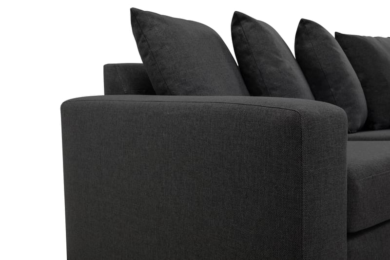 Crazy 3-sits Vändbar L-formad Divansoffa i Tyg inkl Kuvertkuddar - Mörkgrå - Möbler - Soffa - Divansoffor & schäslongsoffa