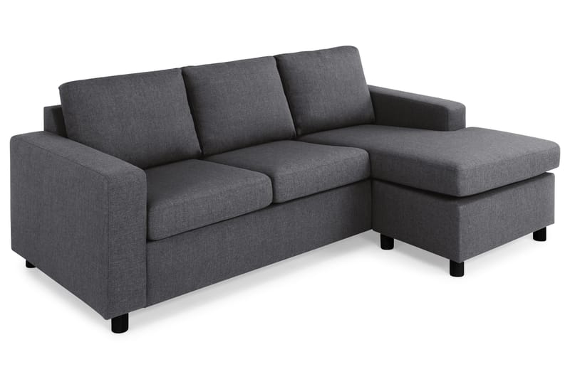 Crazy 3-sits Vändbar L-formad Divansoffa i Tyg - Mörkgrå - Möbler - Soffa - Divansoffor & schäslongsoffa - 3 sits soffa med divan