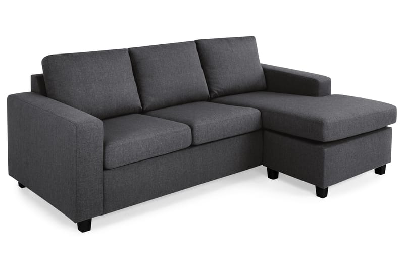 Crazy 3-sits Vändbar L-formad Divansoffa i Tyg - Mörkgrå - Möbler - Soffa - Divansoffor & schäslongsoffa