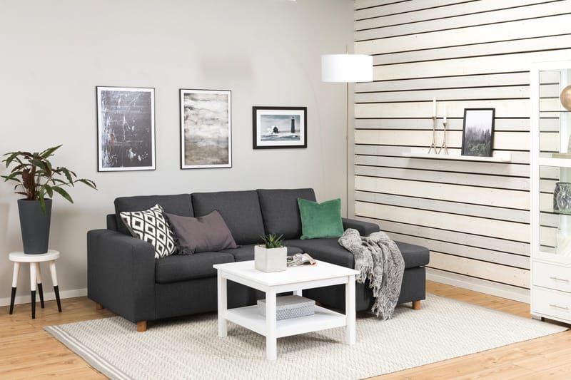 Crazy 3-sits Vändbar L-formad Divansoffa i Tyg - Mörkgrå - Möbler - Soffa - Divansoffor & schäslongsoffa - 3 sits soffa med divan