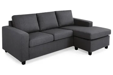 Crazy 3-sits Vändbar L-formad Divansoffa i Tyg - Mörkgrå - Möbler - Soffa - Divansoffor & schäslongsoffa