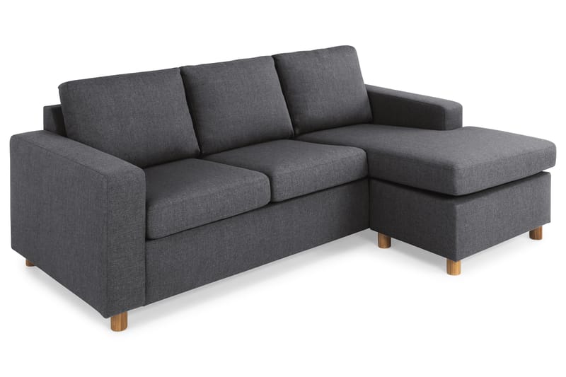 Crazy 3-sits Vändbar L-formad Divansoffa i Tyg - Mörkgrå - Möbler - Soffa - Divansoffor & schäslongsoffa