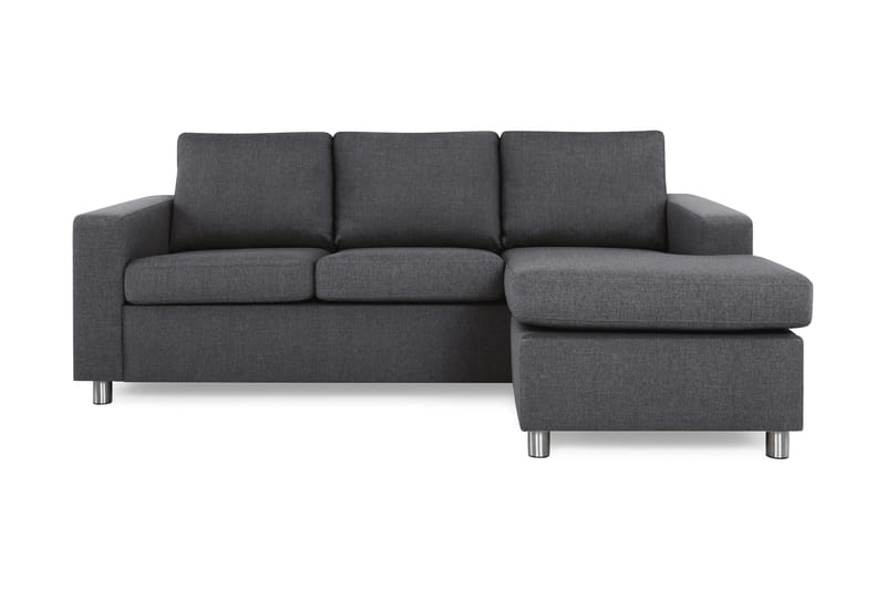 Crazy 3-sits Vändbar L-formad Divansoffa i Tyg - Mörkgrå - Möbler - Soffa - Divansoffor & schäslongsoffa