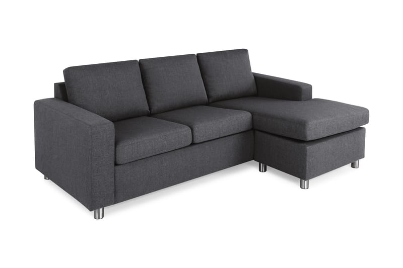 Crazy 3-sits Vändbar L-formad Divansoffa i Tyg - Mörkgrå - Möbler - Soffa - Divansoffor & schäslongsoffa