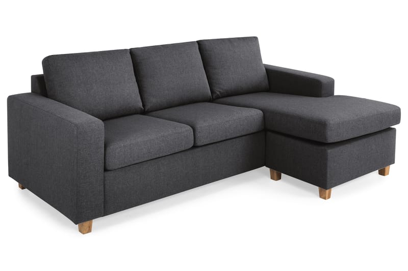 Crazy 3-sits Vändbar L-formad Divansoffa i Tyg - Mörkgrå - Möbler - Soffa - Divansoffor & schäslongsoffa