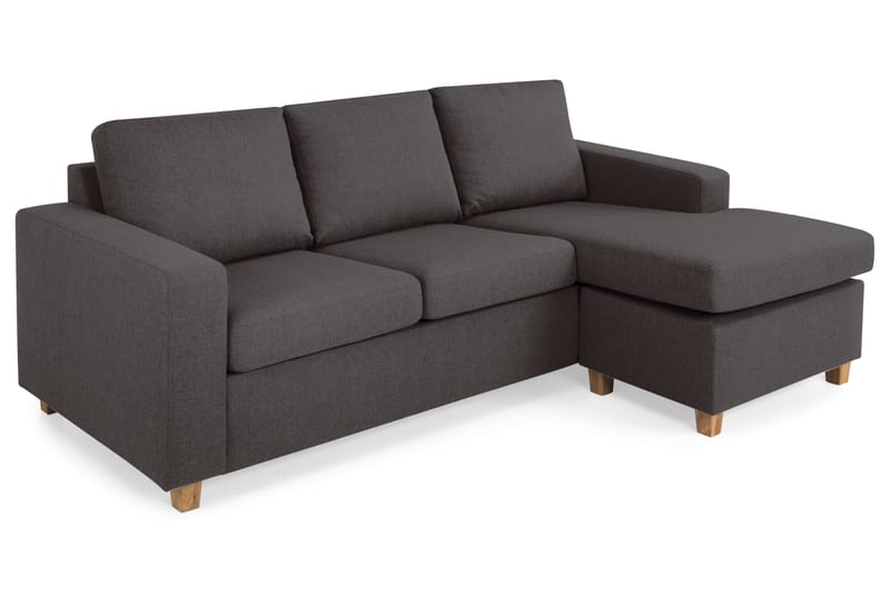 Crazy 3-sits Vändbar L-formad Divansoffa i Tyg - Mörkgrå - Möbler - Soffa - Divansoffor & schäslongsoffa