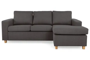 Crazy 3-sits Vändbar L-formad Divansoffa i Tyg - Mörkgrå - Möbler - Soffa - Divansoffor & schäslongsoffa