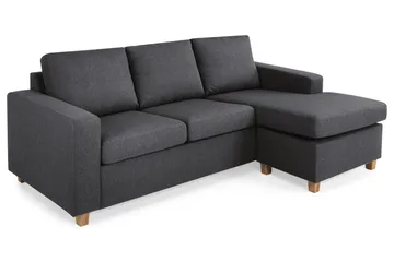 Crazy 3-sits Vändbar L-formad Divansoffa i Tyg - Mörkgrå - Möbler - Soffa - Divansoffor & schäslongsoffa