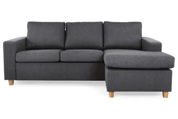 Crazy 3-sits Vändbar L-formad Divansoffa i Tyg - Mörkgrå - Möbler - Soffa - Divansoffor & schäslongsoffa