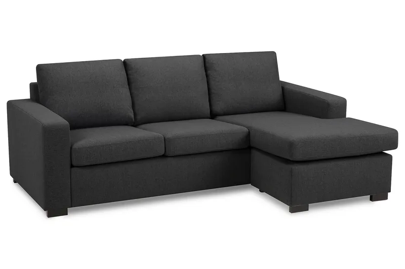Crazy 3-sits Vändbar L-formad Divansoffa i Tyg - Mörkgrå - Möbler - Soffa - Divansoffor & schäslongsoffa - 3 sits soffa med divan