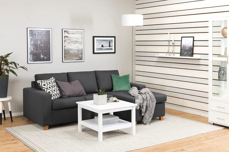 Crazy 3-sits Vändbar L-formad Divansoffa i Tyg - Mörkgrå - Möbler - Soffa - Divansoffor & schäslongsoffa - 3 sits soffa med divan