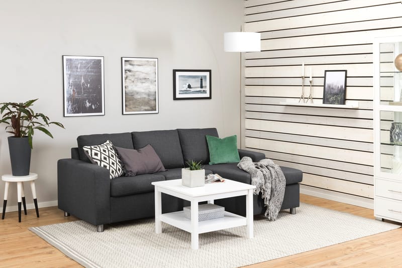 Crazy 3-sits Vändbar L-formad Divansoffa i Tyg - Mörkgrå - Möbler - Soffa - Divansoffor & schäslongsoffa - 3 sits soffa med divan