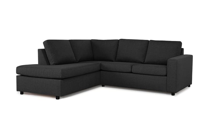 Crazy 3-sits Vänstervänd L-formad Schäslongsoffa i Tyg - Antracit - Möbler - Soffa - Divansoffor & schäslongsoffa
