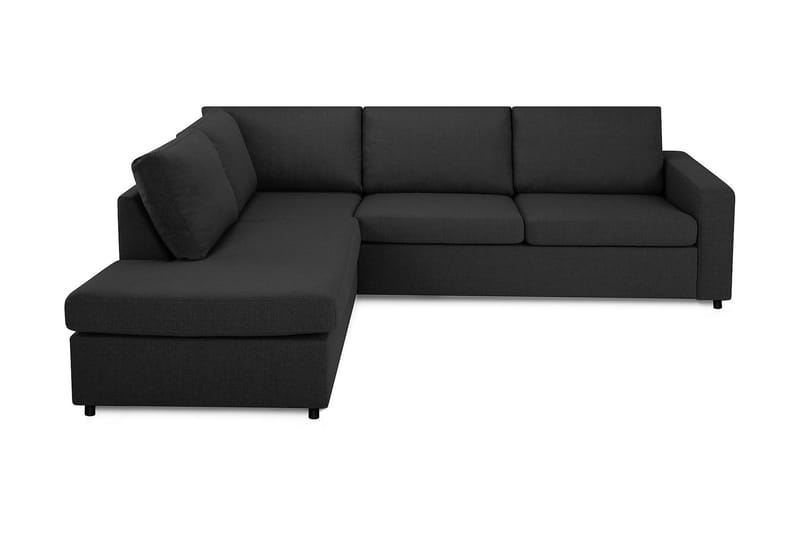 Crazy 3-sits Vänstervänd L-formad Schäslongsoffa i Tyg - Antracit - Möbler - Soffa - Divansoffor & schäslongsoffa