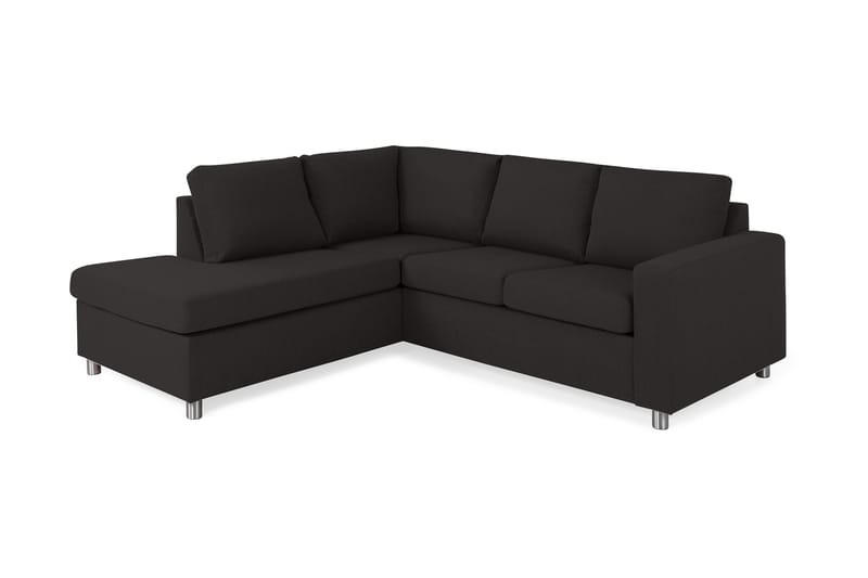 Crazy 3-sits Vänstervänd L-formad Schäslongsoffa i Tyg - Antracit - Möbler - Soffa - Divansoffor & schäslongsoffa