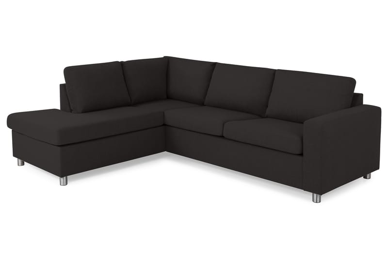 Crazy 3-sits Vänstervänd L-formad Schäslongsoffa i Tyg - Antracit - Möbler - Soffa - Divansoffor & schäslongsoffa