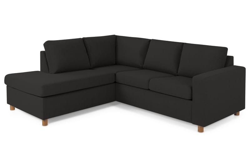Crazy 3-sits Vänstervänd L-formad Schäslongsoffa i Tyg - Antracit - Möbler - Soffa - Divansoffor & schäslongsoffa