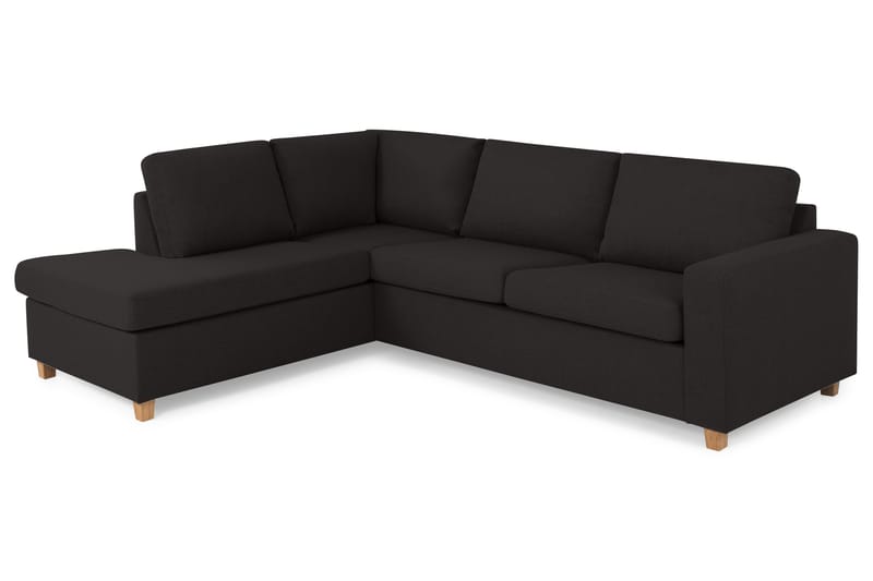 Crazy 3-sits Vänstervänd L-formad Schäslongsoffa i Tyg - Antracit - Möbler - Soffa - Divansoffor & schäslongsoffa