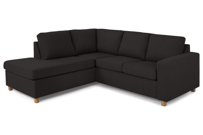 Crazy 3-sits Vänstervänd L-formad Schäslongsoffa i Tyg - Antracit - Möbler - Soffa - Divansoffor & schäslongsoffa