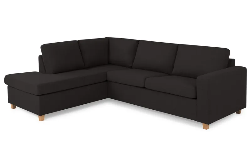 Crazy 3-sits Vänstervänd L-formad Schäslongsoffa i Tyg - Antracit - Möbler - Soffa - Divansoffor & schäslongsoffa - 3 sits soffa med divan