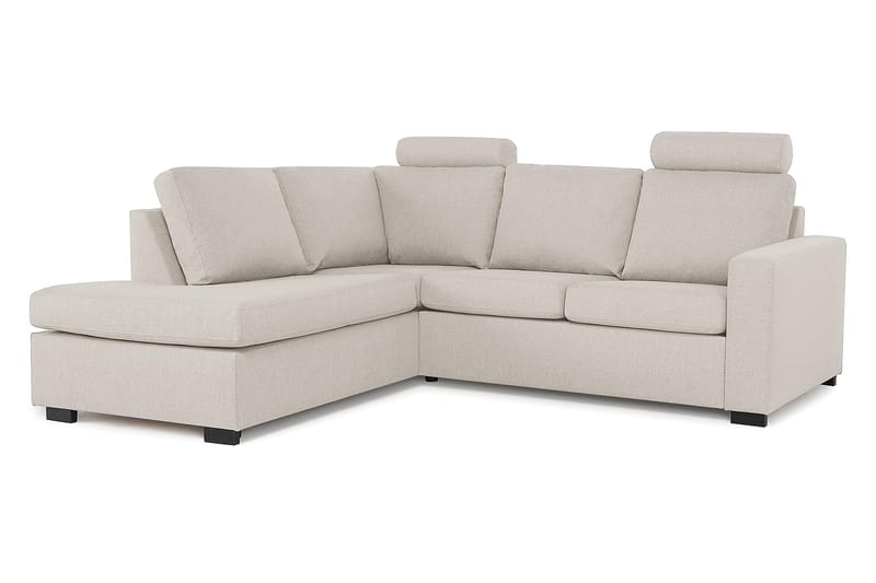 Crazy 3-sits Vänstervänd L-formad Schäslongsoffa i Tyg - Beige - Möbler - Soffa - Divansoffor & schäslongsoffa