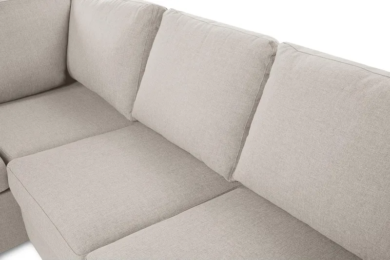 Crazy 3-sits Vänstervänd L-formad Schäslongsoffa i Tyg - Beige - Möbler - Soffa - Divansoffor & schäslongsoffa - 2 sits soffa med divan