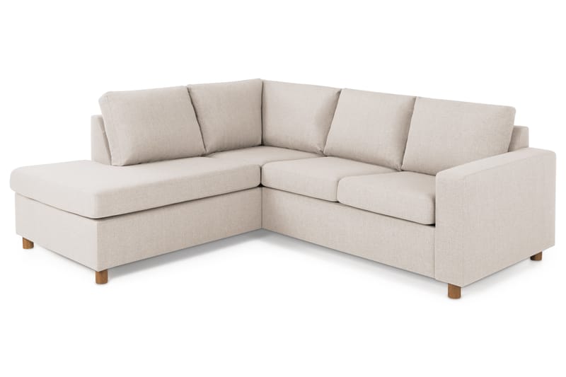 Crazy 3-sits Vänstervänd L-formad Schäslongsoffa i Tyg - Beige - Möbler - Soffa - Divansoffor & schäslongsoffa